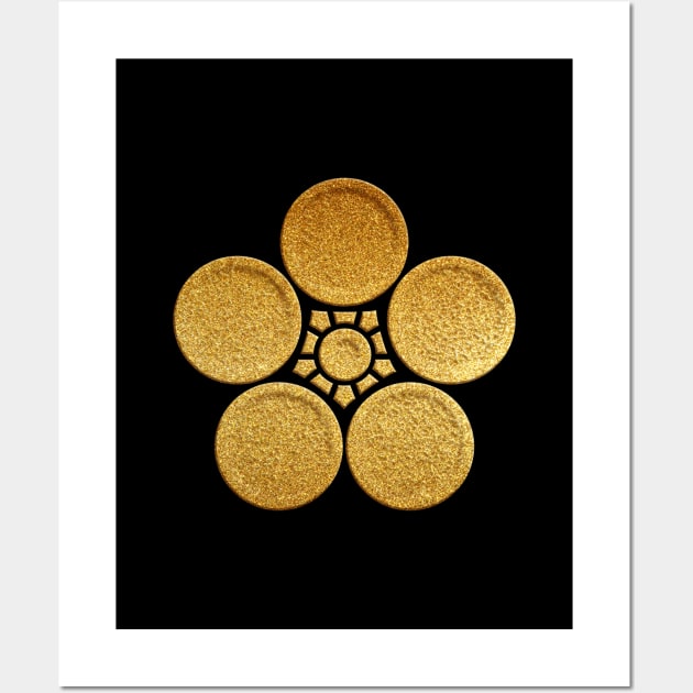 Gold Umebachi Kamon Wall Art by Takeda_Art